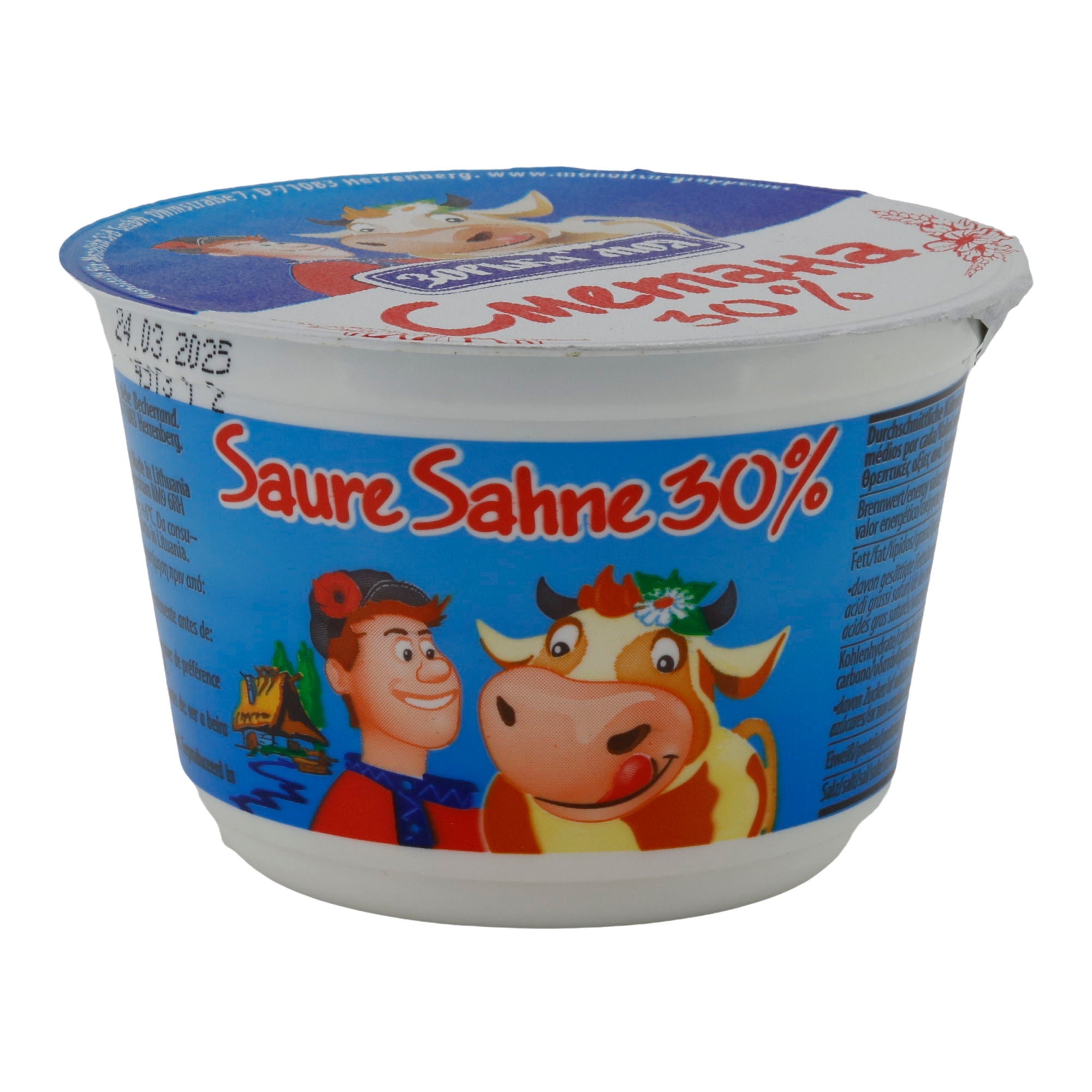 Saure Sahne | Saure Sahne 30 % Fett | Cremig und vielseitig | 200 g Becher SMETANA